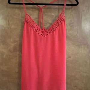 Coral racerback tank